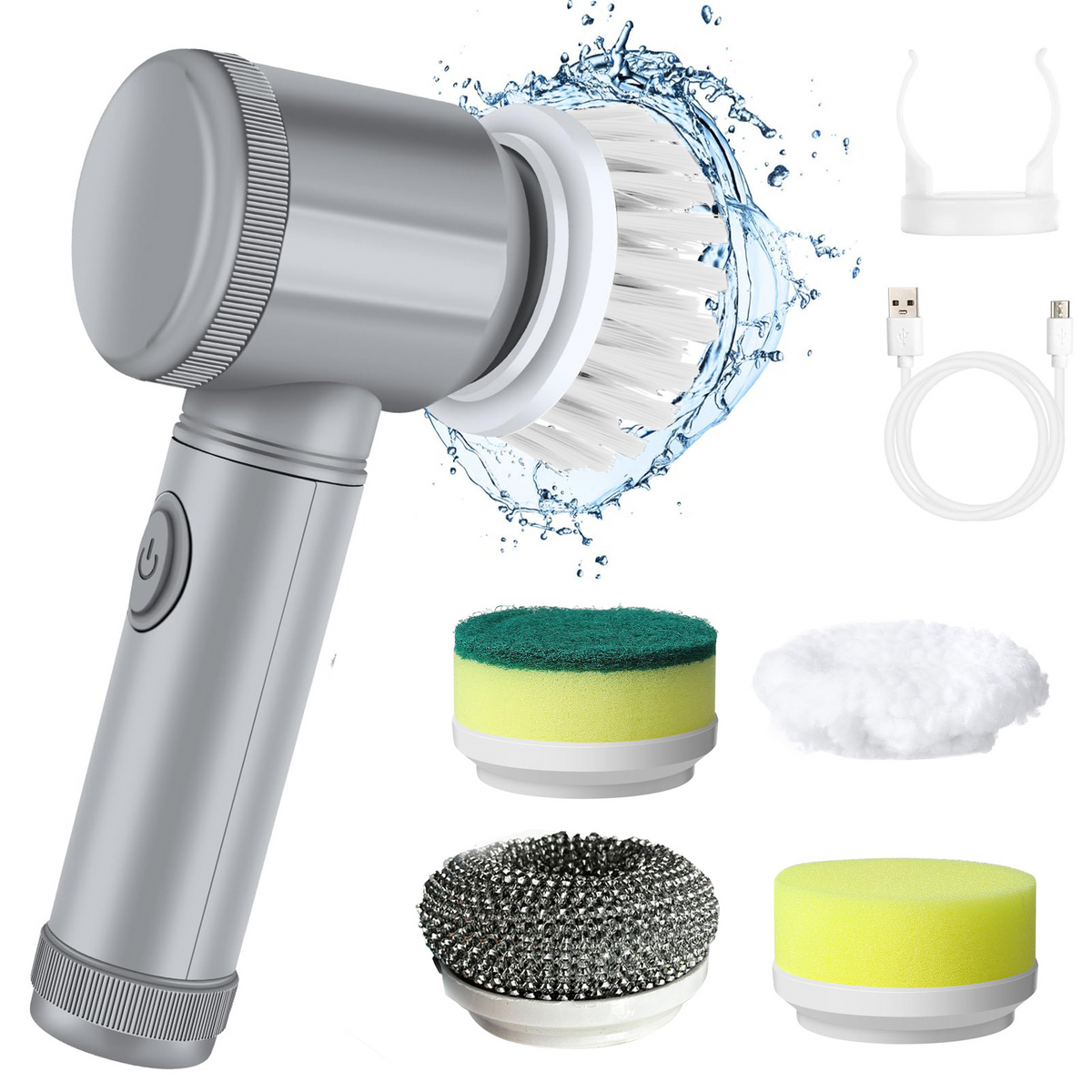 Cordless Electric Spin Scrubber — 5-in-1 Power Cleaning Kit